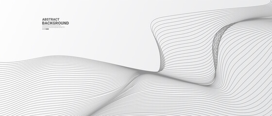 White Abstract background with flowing lines wave.vector illustration.