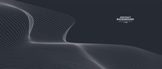 Black Abstract background with flowing lines wave.vector illustration.
