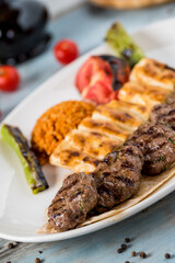 Turkish traditional kofte. Spicy meatballs Kebab or Kebap.