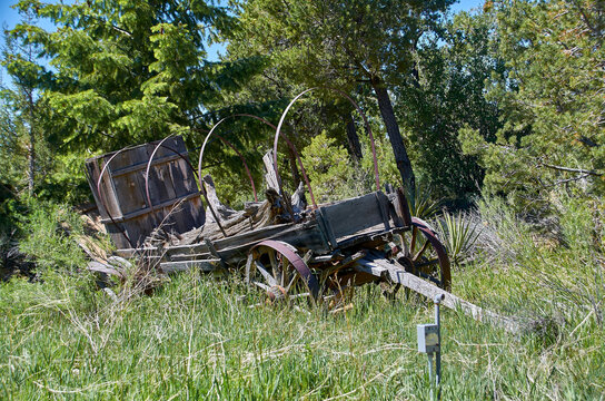 Mesa Verde Oude Huifkar tussen bomen en gras