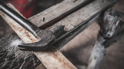 Hammer On Wooden Iron Nails