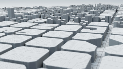 Techno mega city; urban and futuristic technology concepts,  3d rendering