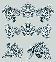 Vector ornamental vintage design elements
