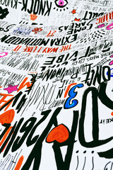 Graffiti design with messy abstract tags, letters without meaning