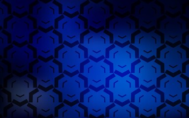 Dark BLUE vector backdrop with curved lines. A circumflex abstract illustration with gradient. A completely new design for your business.