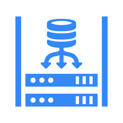 Database, storage icon / blue color