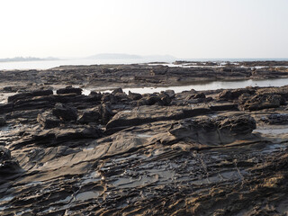 rocky sea coast In the Indian state of Goa