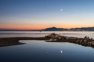Sea at twilight in Italy