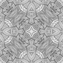 Vector ethnic hand drawn line art seamless pattern