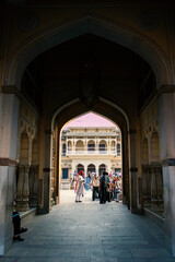 Jaipur, India - October 21, 2012: An interior of a royal city palace opened as one of the tourist attraction