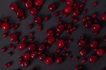 berries on the black background