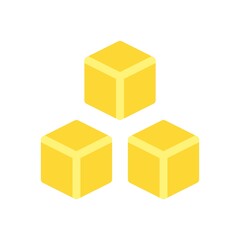 Blockchain structure icon illustration in flat design style. Cryptocurrency infrastructure sign.