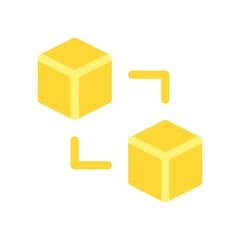 Obraz premium Blockchain structure icon illustration in flat design style. Cryptocurrency infrastructure sign.