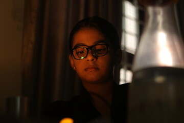 a girl working from home during global corona pandemic.