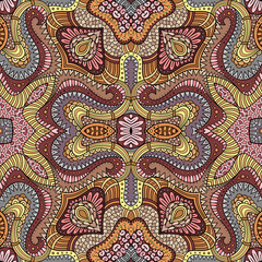 Vector abstract ethnic hand drawn seamless pattern