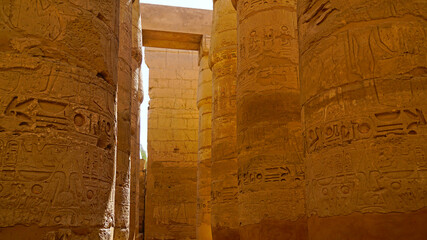 Egipt, Luksor, hieroglif, kartusz, monolit, Faraon - obrazy, fototapety, plakaty