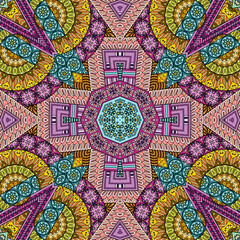 Vector abstract ethnic hand drawn seamless pattern