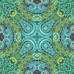 Vector abstract ethnic hand drawn seamless pattern