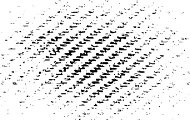 Rough, irregular texture composed of monochrome geometric elements. Overlay distressed grunge background. Abstract vector illustration. Isolated on white background. EPS10