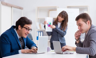Business meeting with employees in the office