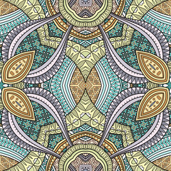 Vector abstract ethnic hand drawn seamless pattern