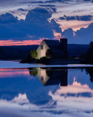 sunset over the lake