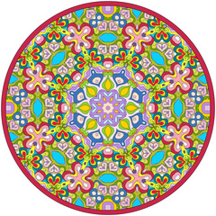Vector abstract mosaic hand drawn mandala