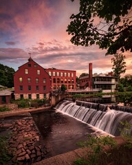 sunset over the river