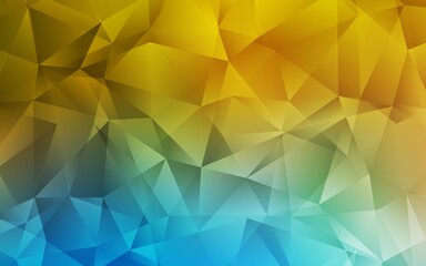 Light Blue, Yellow vector low poly background. A sample with polygonal shapes. New template for your brand book.
