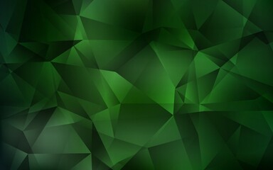 Dark Green vector triangle mosaic template. Colorful abstract illustration with triangles. Template for cell phone's backgrounds.