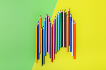 Assortment of colourful pencils. Back to school concept