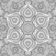 Vector ethnic line art hand drawn background