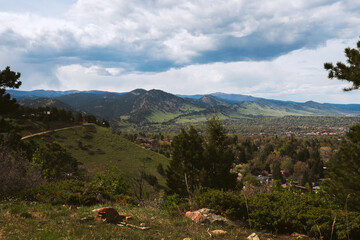 Beautiful view at the mountains, city of Boulder Colorado USA.
