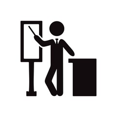 Teaching icon illustration. Training sign. Classroom trainer, lecturer symbol.