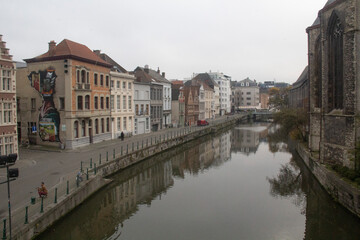 Fototapeta na wymiar Lys River, Ghent