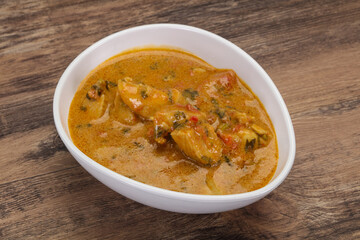 Traditional thai curry chicken soup