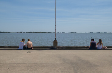people on the pier