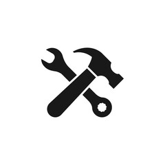 Hammer and wrench icon vector illustration