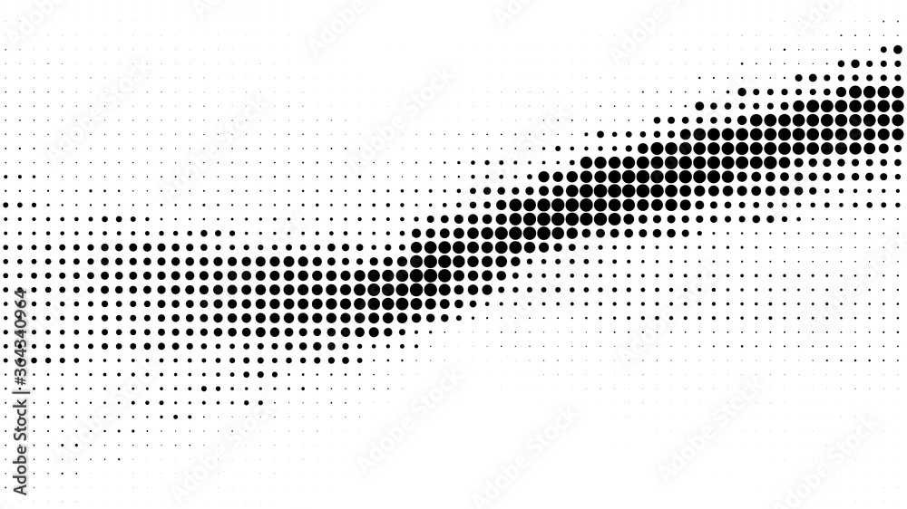 Poster black and white dotted background with halftone effect
