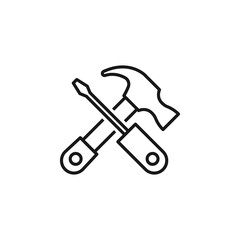 Hammer and screwdriver icon vector illustration
