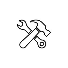 Hammer and wrench icon vector illustration