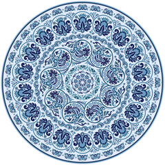 Vector ethnic round ornamental illustration.
