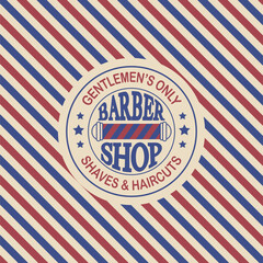 Logotype of the barbershop. Logo, banner, label, badge. Vector illustration.
