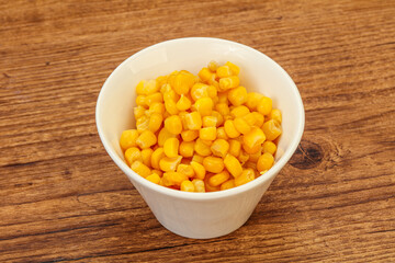 Sweet corn seeds in the bowl