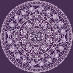 Vector ethnic round ornamental illustration.