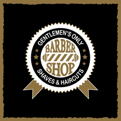 Logotype of the barbershop. Logo, banner, label, badge. Vector illustration.