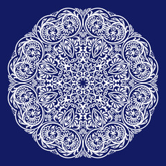 Vector ethnic round ornamental illustration.