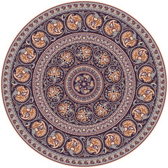 Vector ornament vintage ethnic round illustration