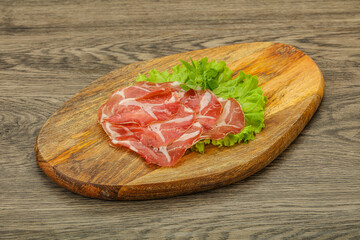 Smoked pork neck slices snack
