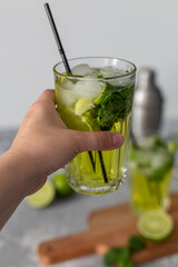 mojito cocktail with lime